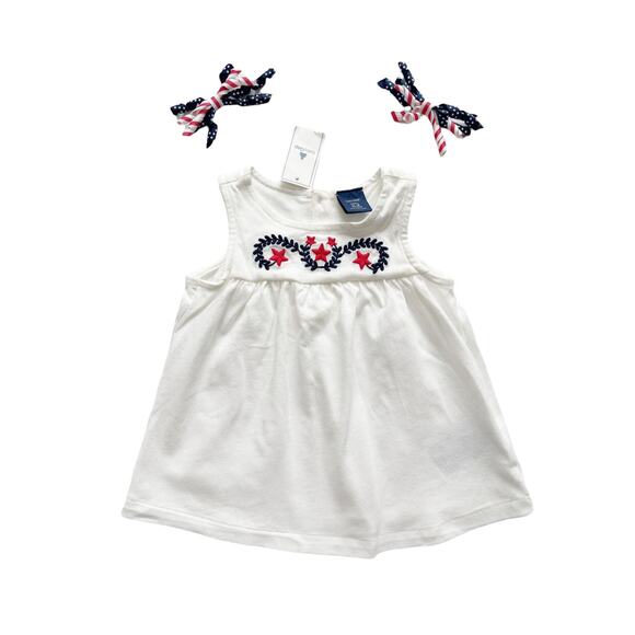 NWT Gap Americana Tank + Bows Size 12-18m - Picture 1 of 4